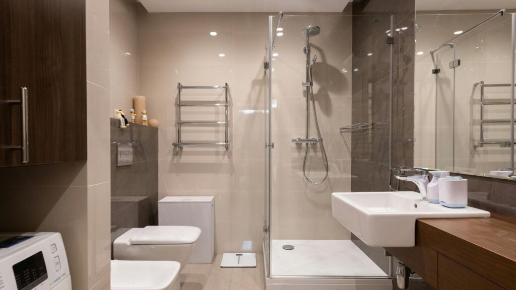 Monochromatic Minimalist Bathroom